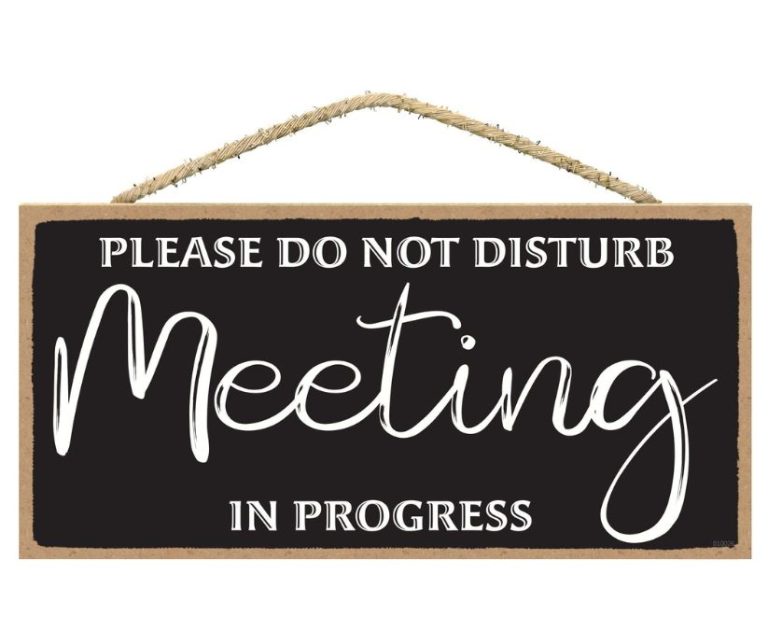 Polite office meeting do not disturb sign