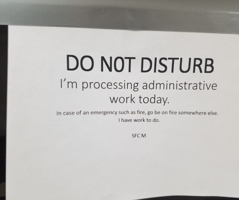 do not disturb sign for administrative workers