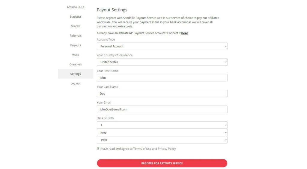 Affiliate Program Payouts Settings2