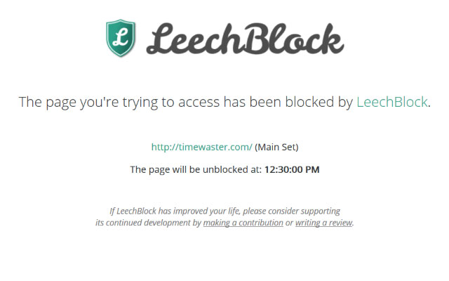 Website Blockers LeechBlock