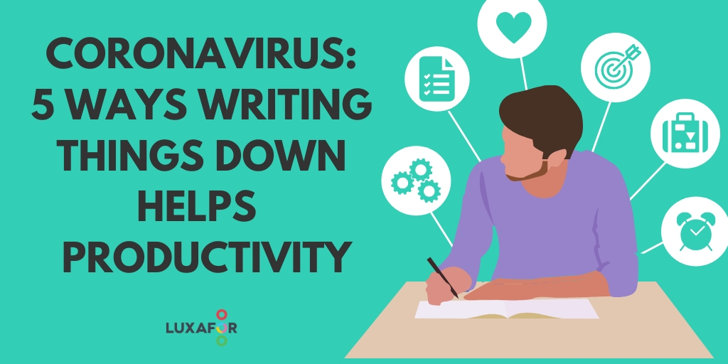 Writing Things Down During Coronavirus Helps Boost Productivity. Blog cover