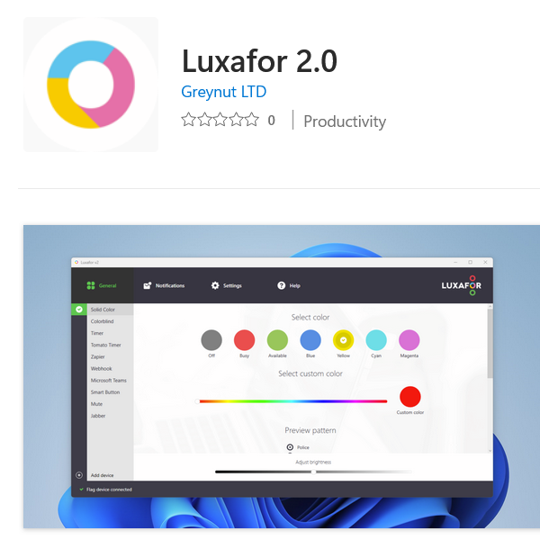 Luxafor app