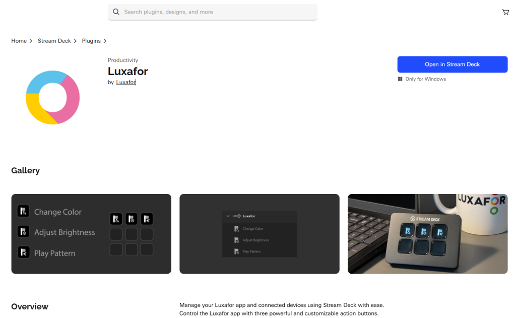 Luxafor plugin in the Elgato Marketplace.