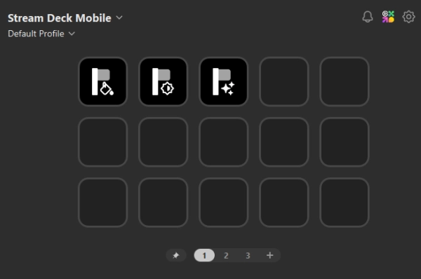 Stream Deck interface with Luxafor plugin buttons